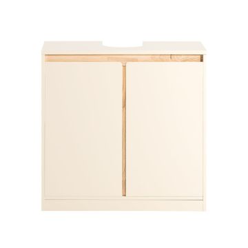 Напольный шкаф для ванной под раковину 60x30x60см., кремового/светло-коричневого цвета
