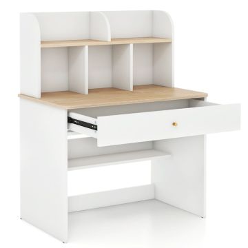 Детский письменный стол 80x51x104см, белого/светло-коричневого цвета