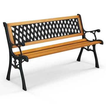 Dārza sols 126x52x74cm, melnas/gaiši brūnas krāsas