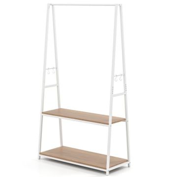 Apģērbu pakaramais 94x40x171cm, baltas/brūnas krāsas