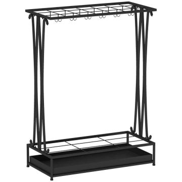 Lietussargu statīvs Homcom 50x24x68cm, melns