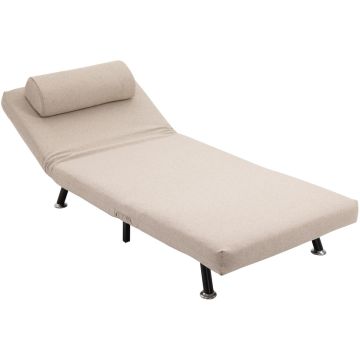 Krēsls-gulta Homcom 75x70x75cm, smilšu/melnas krāsas