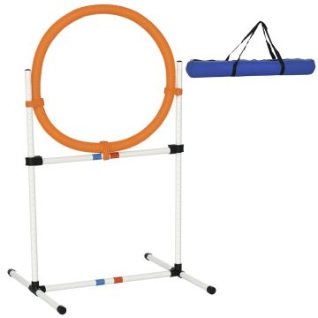 Suņu lēkšanas riņķis PawHut 74,5x66x91cm, baltas/oranžas krāsas