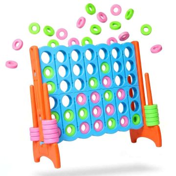 “Connect Four” spēle Relaxdays, XXL, bez somas, Zila/oranža, 120 × 110 × 55 cm