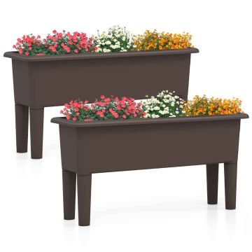 Komplekts no 2 paceltām dobelēm 80x30x40cm, brūnā krāsā