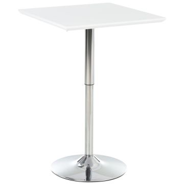 Bāra krēsls Homcom 60x60x92cm, baltas/sudraba krāsas