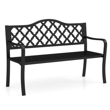 Dārza sols 128x54x89cm, melnas krāsas