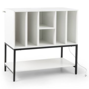 Skapis 80x45x79,5 cm, balts/melns