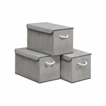 Uzglabāšanas kastes SONGMICS, 3 gab, Pelēkas, 50 × 30 × 30 cm