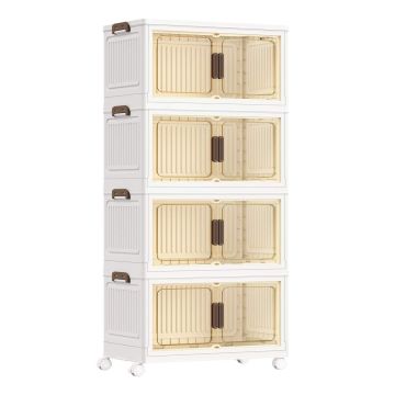 Glabāšanas kastes SONGMICS, 4 līmeņi, 220 l, Balta, 60 × 120 × 32,5 cm