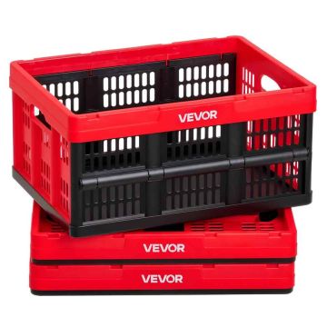 Uzglabāšanas kastes VEVOR ZJKS493624W, 3 gab., 32 l, Sarkana/melna, 48,3 × 35,3 × 23,8 cm