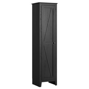 Storage cabinet, 4 shelves, Black, 40 × 183 × 46 cm