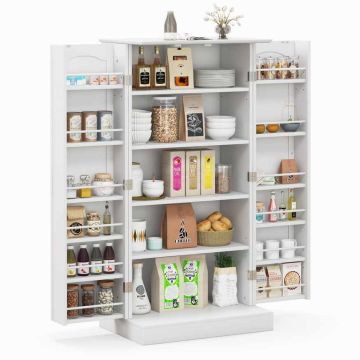 Storage cabinet with adjustable shelves, White, 60 × 40 × 120.5 cm