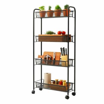 Uzglabāšanas ratiņi Relaxdays 10053499_1674, 4 plaukti, 44 × 97,5 × 17 cm