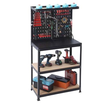 Darbagalds ar instrumentu paneli Relaxdays, ar plauktiem, 80,5 × 155 × 41 cm