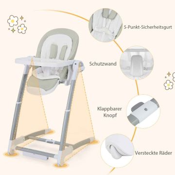 Multifunctional high chair, 3 in 1, Grey