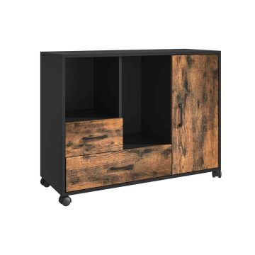 Daudzfunkcionāls skapis Relaxdays 10052416_1509, 2 atvilktnes, 4 nodalījumi, 90 × 70 × 35 cm