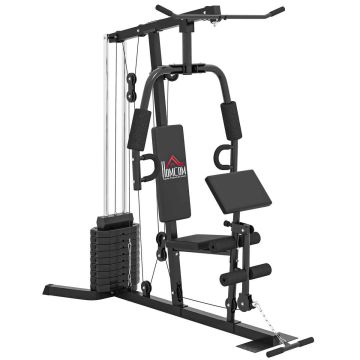 Многофункциональный тренажёр Homcom 180x108x200см, чёрного цвета
