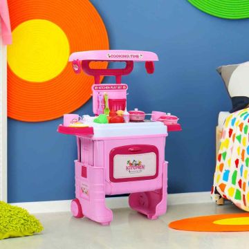 Multifunctional toy kitchen set, with wheels, 53 × 20 × 51–60 cm