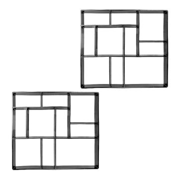 Atkārtoti izmantojamu bruģēšanas formu komplekts Relaxdays, 2 gab, Melna, 4 × 45 × 40 cm