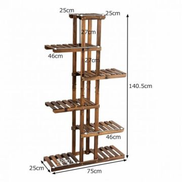 Подставка для цветов 75x25x140см, коричневого цвета