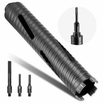 Алмазная сверлильная коронка VEVOR, M16, 3 адаптера, 51 × 241 мм