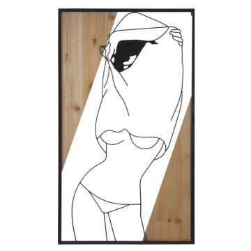 Dekoratīvs sienas panelis Strip B, Melna/brūna, 50 × 90 × 2 cm