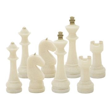 Dekoratīvu šaha figūriņu komplekts QUARZY, 8 gab, Ø 4,4 × 9,2 cm; Ø 4,3 × 13,3 cm; Ø 5 × 16 cm; Ø 4,5 × 10,3 cm