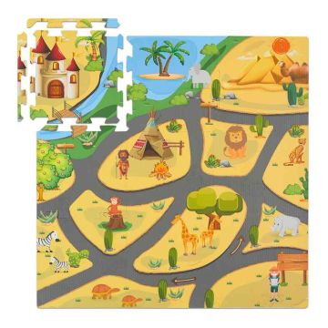 Puzles paklājs Relaxdays 10050541.0, 9 daļas, 89,5 × 89,5 cm