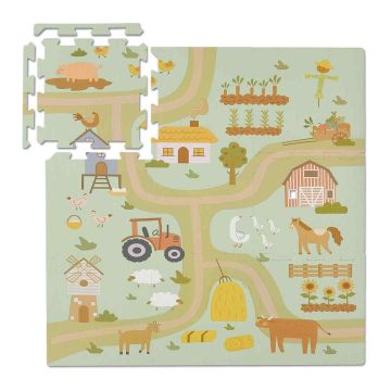 Puzles paklājs Relaxdays 10050542.0, 9 daļas, 89,5 × 89,5 cm