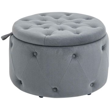 Homcom pufs 60x60x40cm, pelēkas krāsas