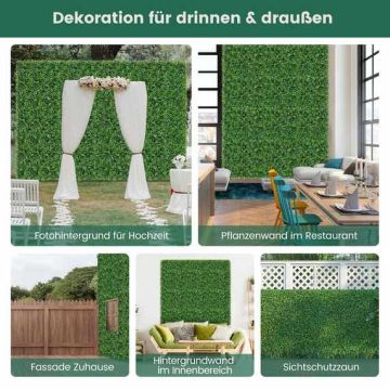 Artificial boxwood hedge, 12 panels, 50 × 50 cm