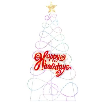 Artificial Christmas tree, 216 LED lights, 6 modes, 87 × 34 × 170 cm