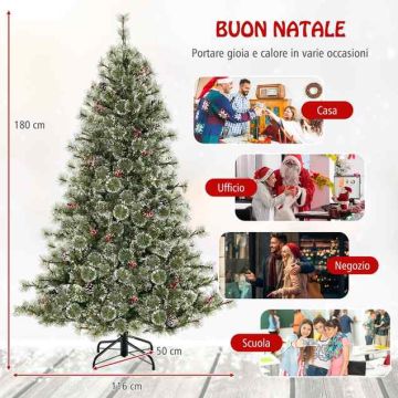 Artificial Christmas tree, 598 branch tips, Green, 116 × 180 cm