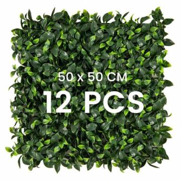 Artificial grass wall panels, 12 pcs, 50 × 50 cm