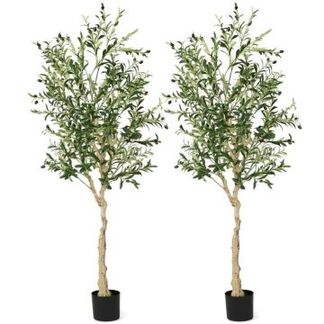 Artificial olive trees, 2 pcs., 1296 leaves and 72 fruits each