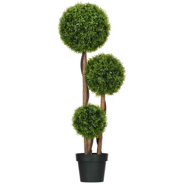 Mākslīgais buksusu augs, 3 bumbiņas, Ø27 × 110 cm