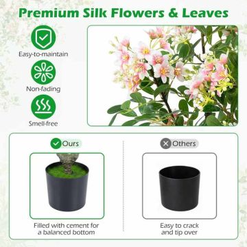 Artificial Impatiens Tree, Pink