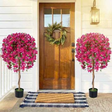 Set of 2 artificial azalea trees