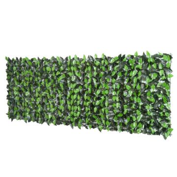 Mākslīgo lapu žogs, Zaļa, 300 × 100 cm
