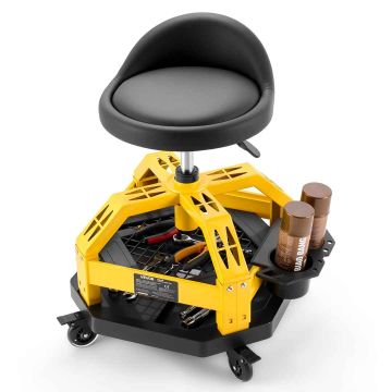 Darbnīcas krēsls VEVOR KZ-502, ar atzveltni un instrumentu paliktni, 47,5 × 36 × 48 cm