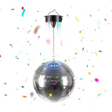 Disko bumba Relaxdays, ar motoru un LED