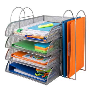 Dokumentu paplāšu organizators Relaxdays 10053323_55, 4 nodalījumi, 40,5 × 33 × 33,5 cm