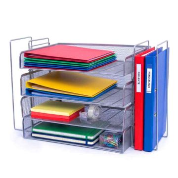 Dokumentu paplāšu organizators Relaxdays 10053377_55, 4 nodalījumi, 49,5 × 30 × 24,5 cm
