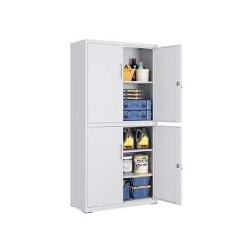 Dokumentų spinta SONGMICS OMC016G01, 4 durelės, 5 lentynos, Pilka, 40 × 80 × 180 cm
