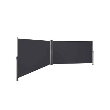 Divpusēja sānu markīze / tentītēm 180 x 600 cm, pelēka