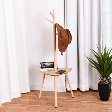 Clothes rack, 4 hooks with table, 46 × 121.5 × 46 cm