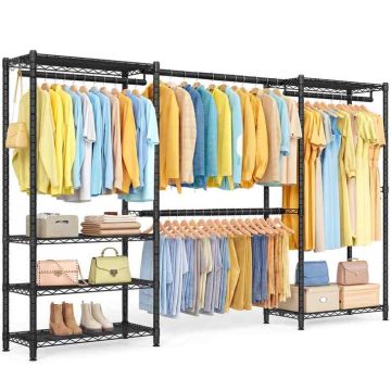 SONGMICS clothes rack, with shelves and hooks, 40 × 177–220 × 193 cm