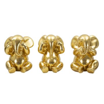 Ziloņu skulptūru komplekts, 3 gab, Ø 15,5 × 20,5 cm