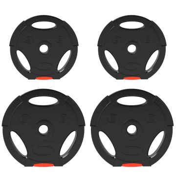 4 svaru disku komplekts Sportnow, melns/sarkans